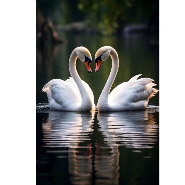 Quadro Decorativo Cisnes do Amor – Elegância e Romance - Image 2
