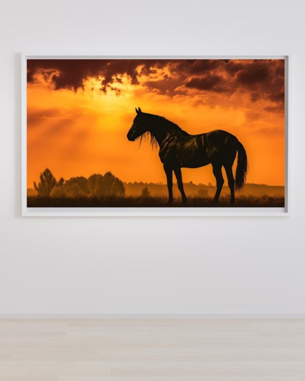 Silhueta ao Entardecer – Cavalo Majestoso